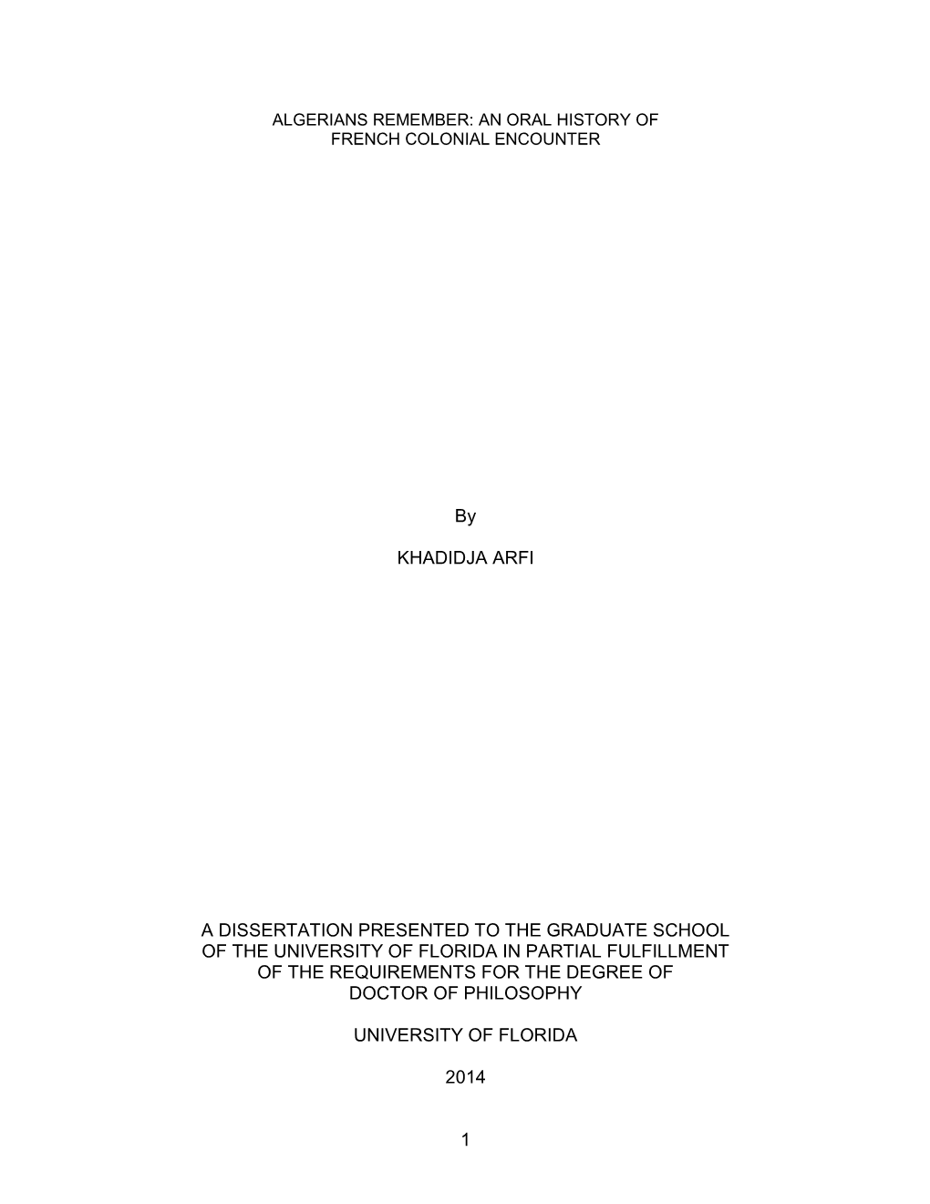 University of Florida Thesis Or Dissertation Formatting