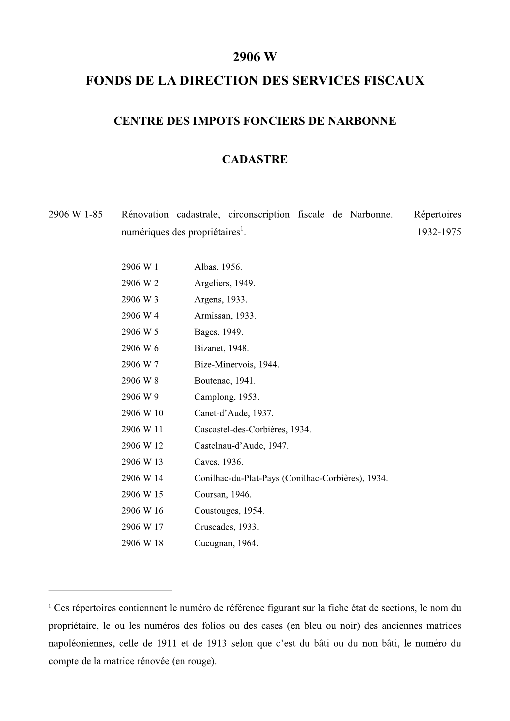 2906W Répertoire Des Propriétaires Narbonne