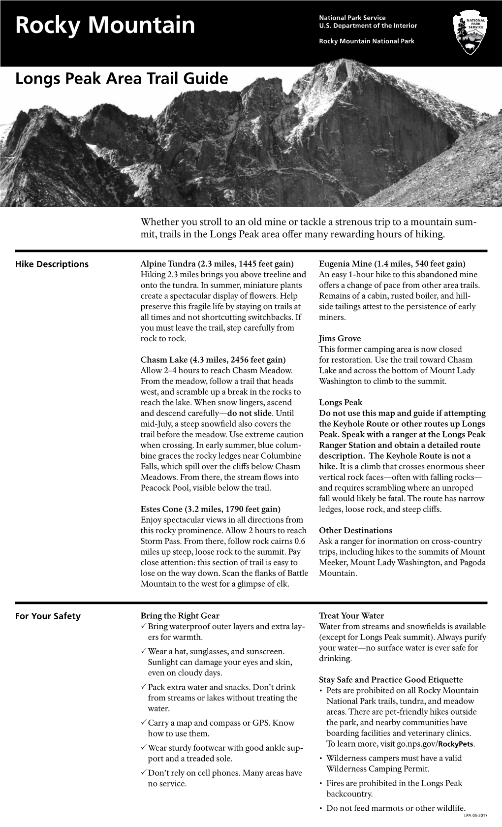 Longs Peak Area Trail Guide