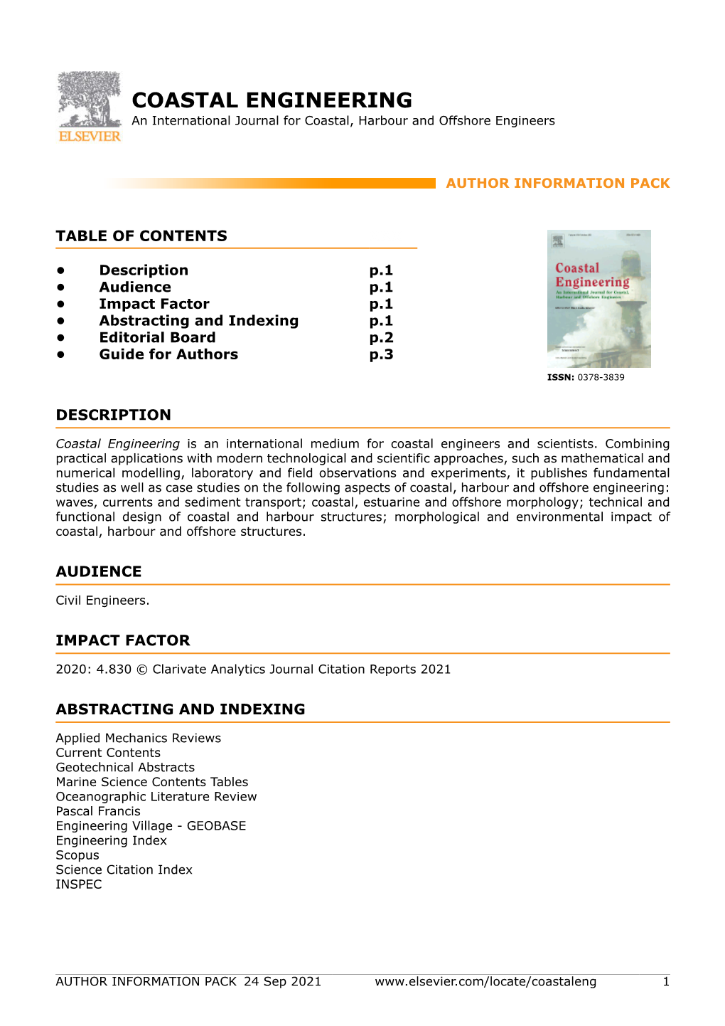 COASTAL ENGINEERING an International Journal for Coastal, Harbour and Offshore Engineers