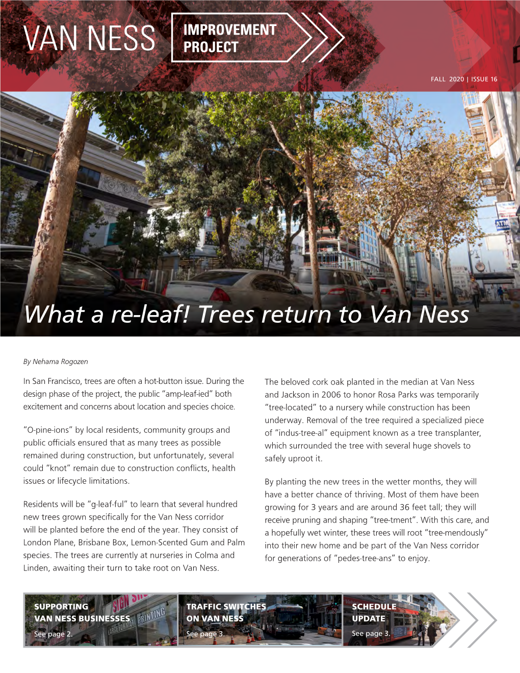 Van Ness Improvement Project Newsletter, Fall 2020
