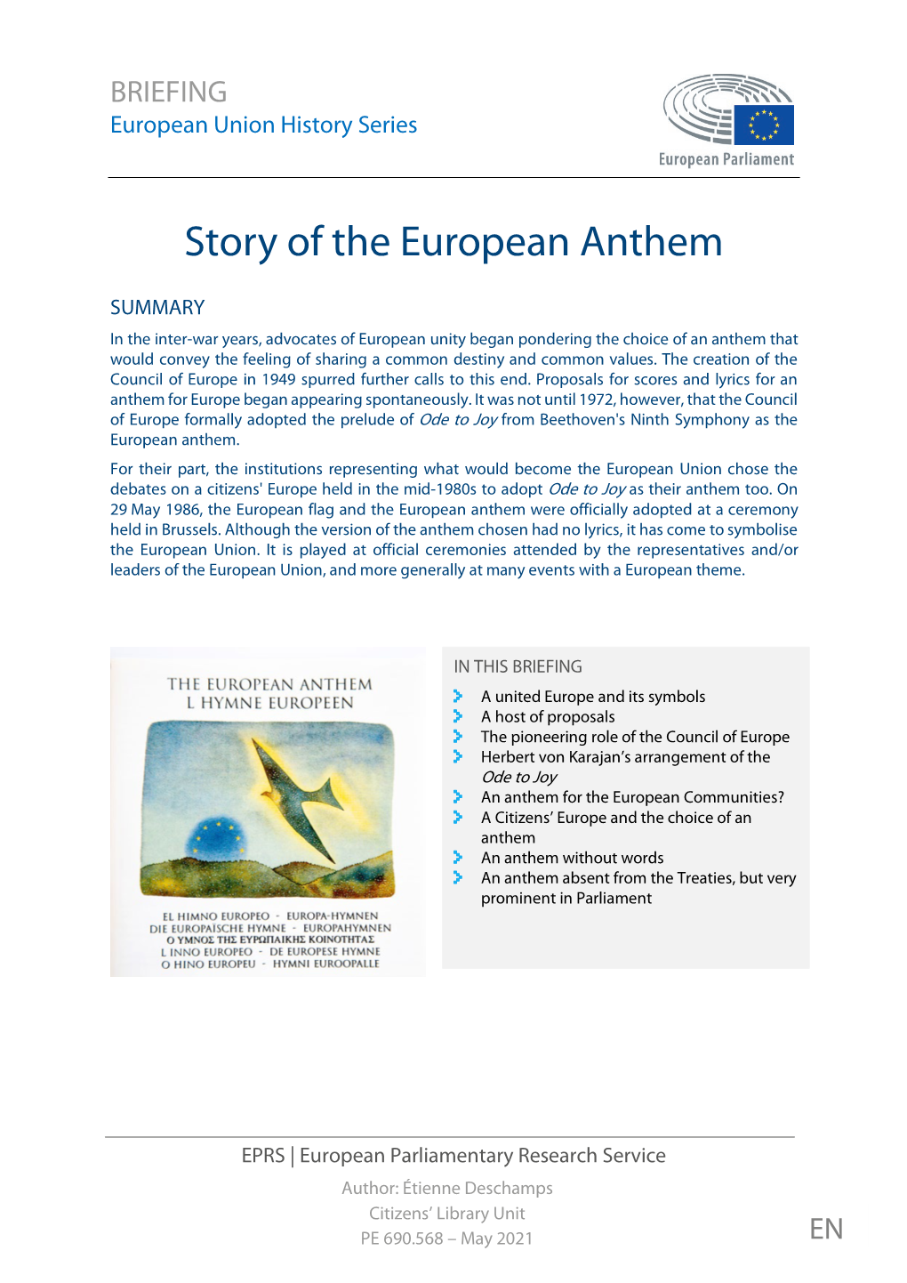 Story of the European Anthem