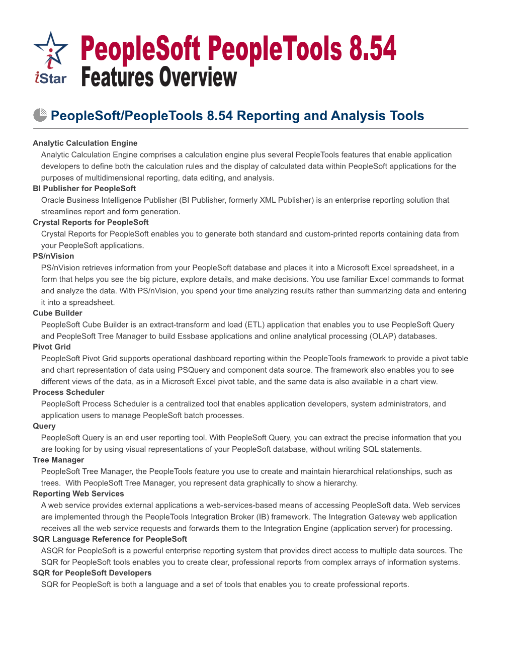 Peoplesoft Peopletools 8.54 Features Overview