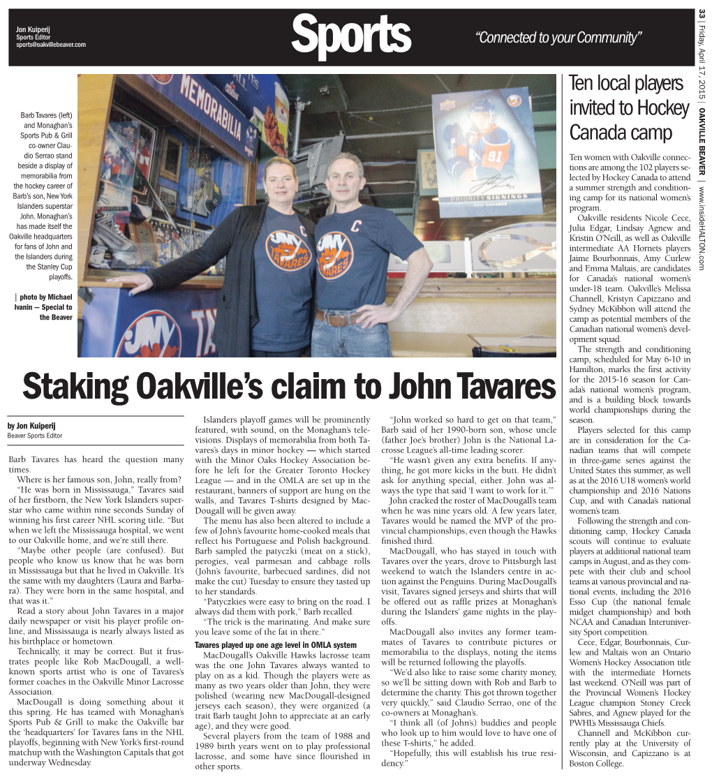 Staking Oakville's Claim to John Tavares