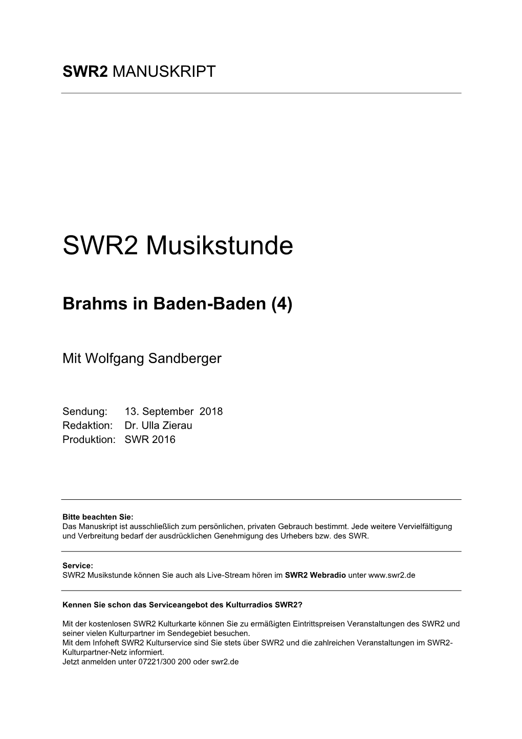 SWR2 Musikstunde