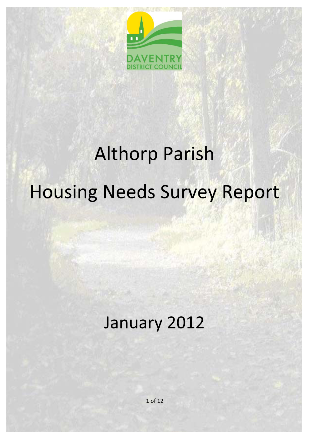 Althorp Parish Housing Needs Survey Report