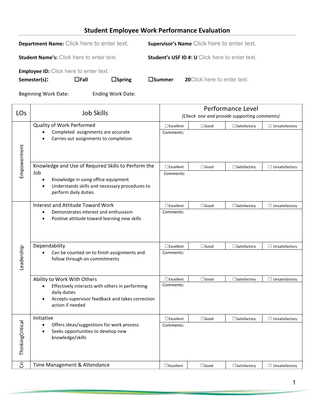 2014-2015 Student Employment USF Handbook