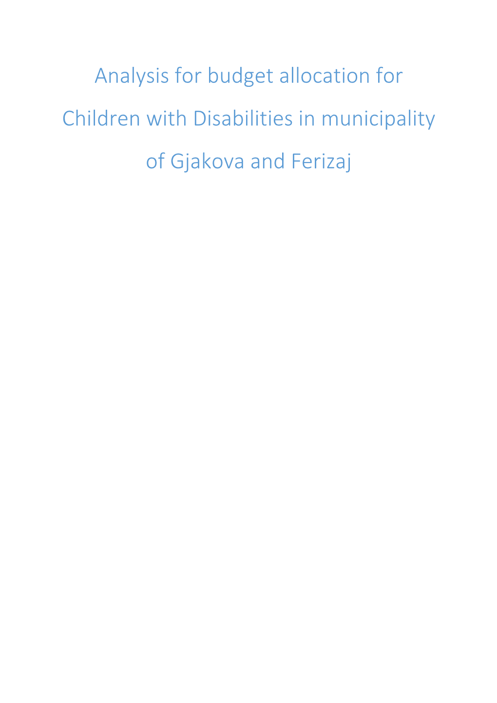 Analysis for Budget Allocation for Children with Disabilities.Pdf