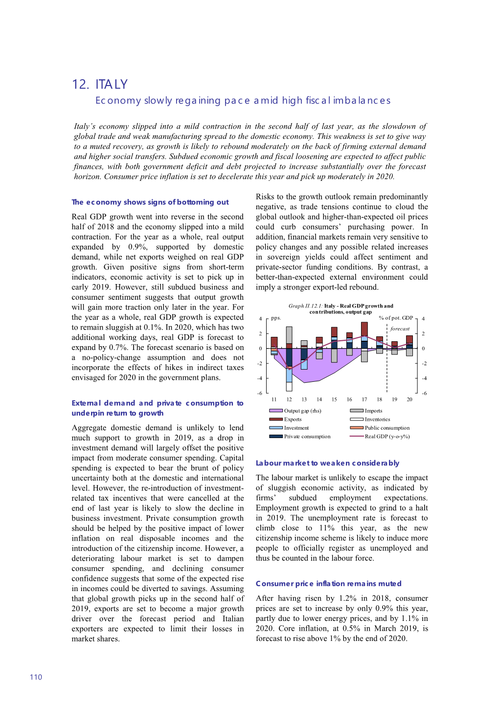 12. ITALY Economy Slowly Regaining Pace Amid High Fiscal Imbalances