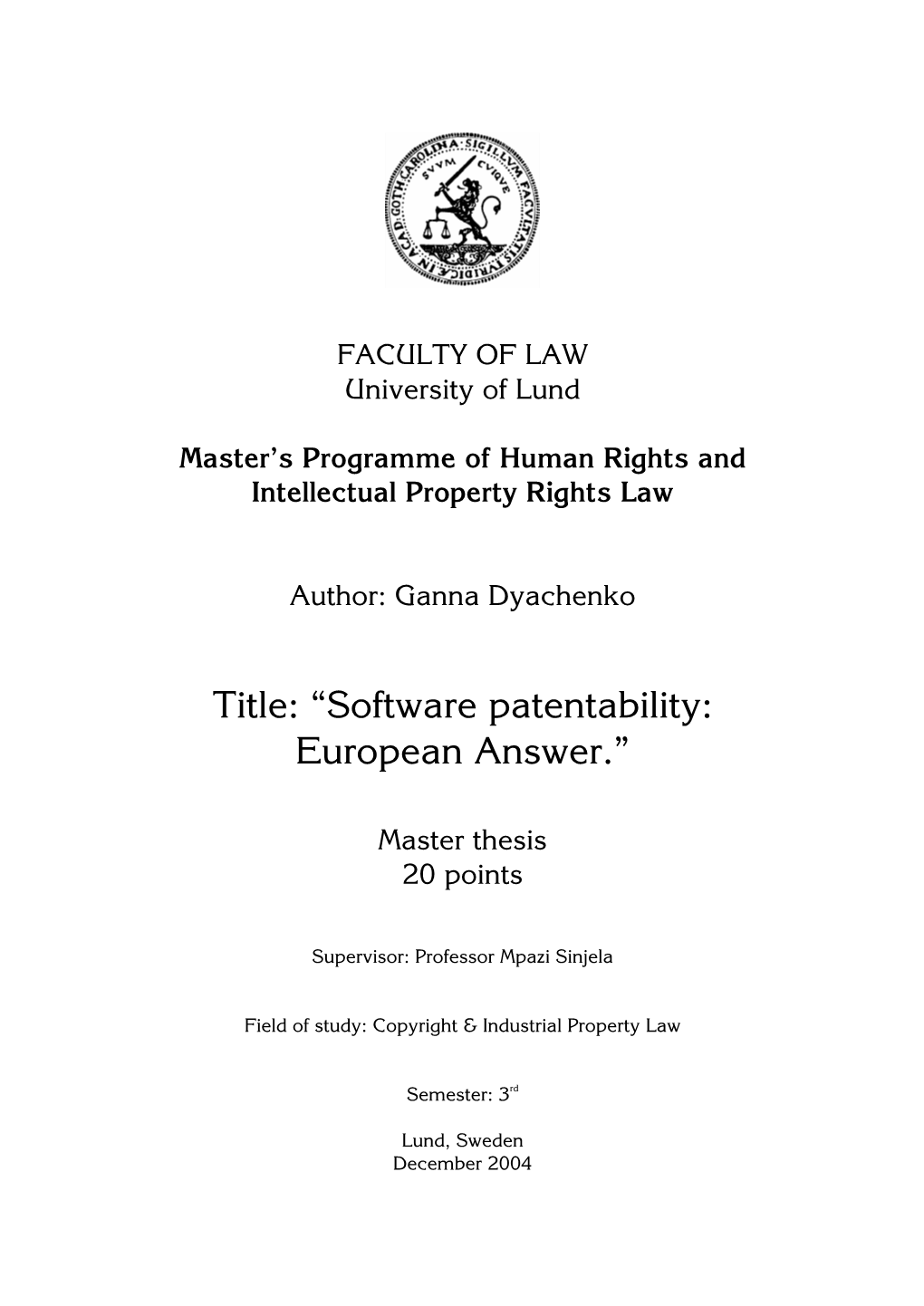 Software Patentability: European Answer.”