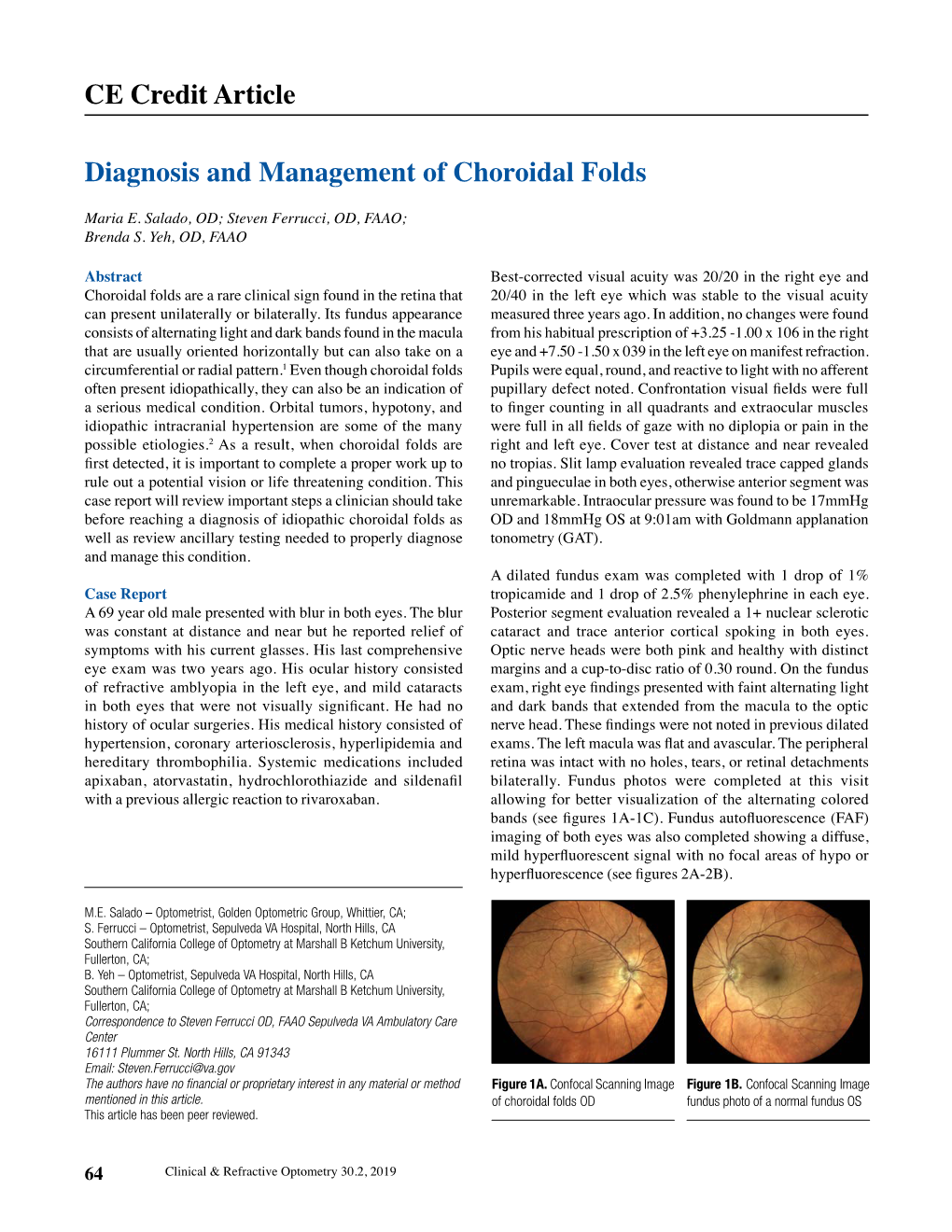 Diagnosis and Management of Choroidal Folds