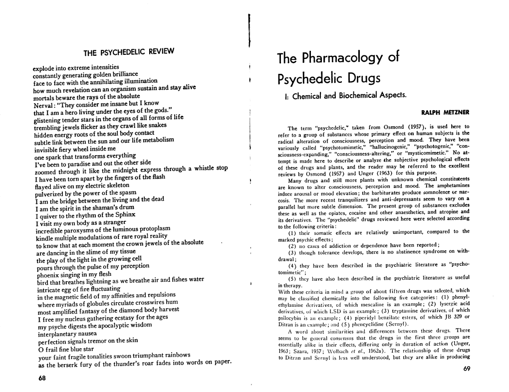 Thepharmacologyof Psychedelic Drugs