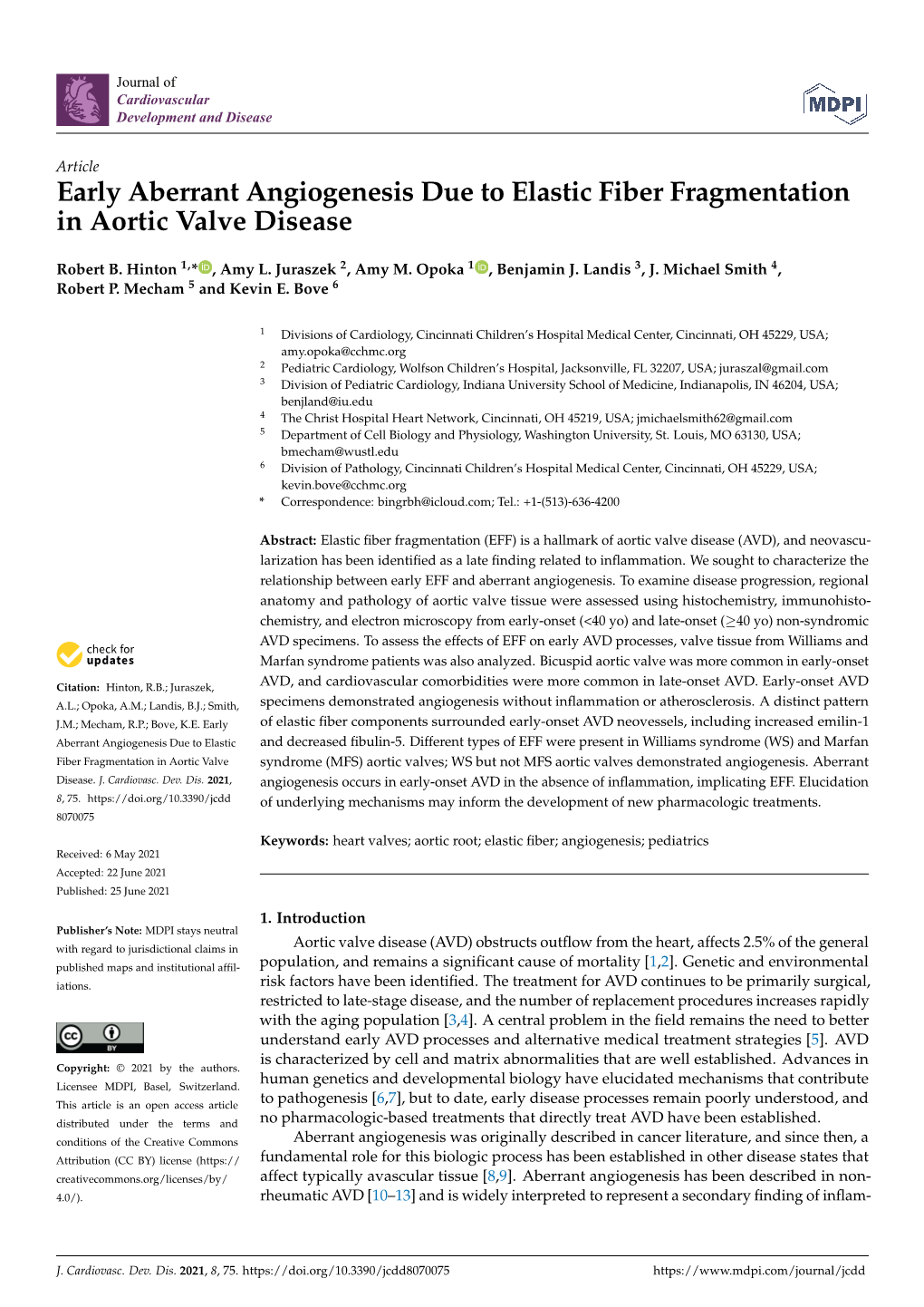 Early Aberrant Angiogenesis Due to Elastic Fiber Fragmentation in Aortic Valve Disease