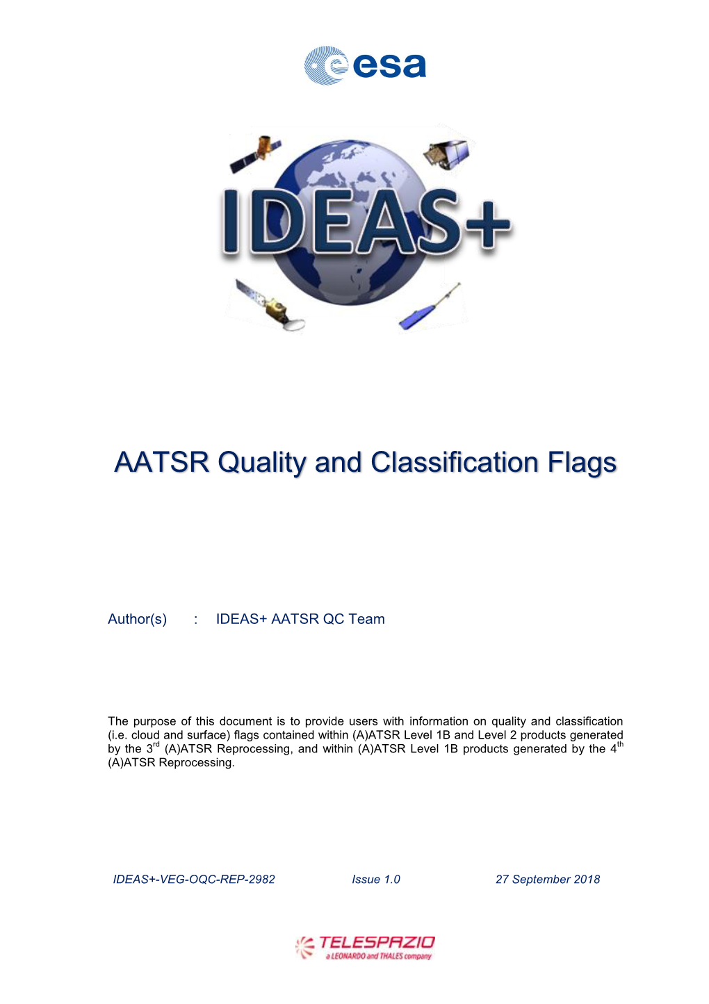 AATSR Quality and Classification Flags
