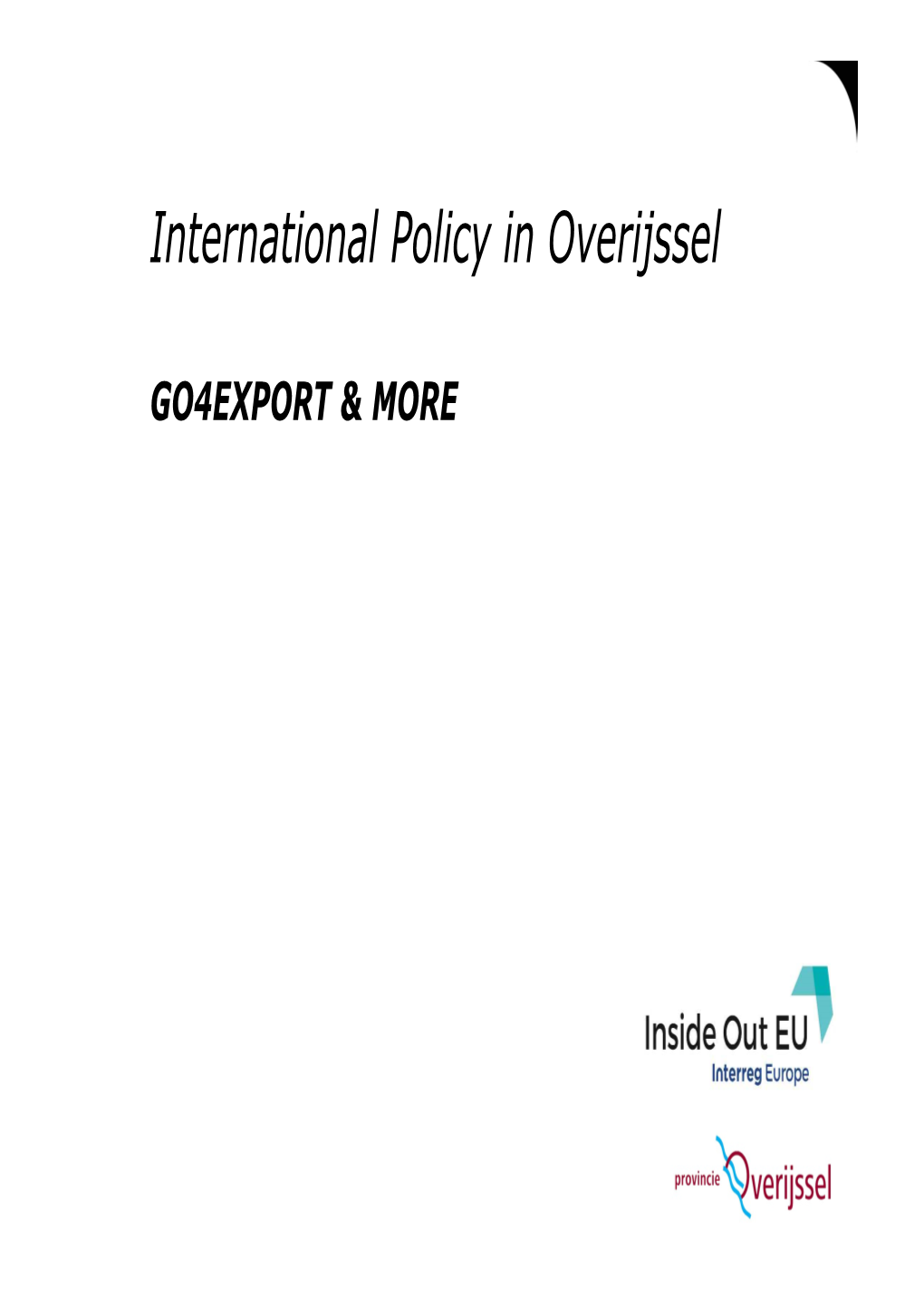 International Policy in Overijssel