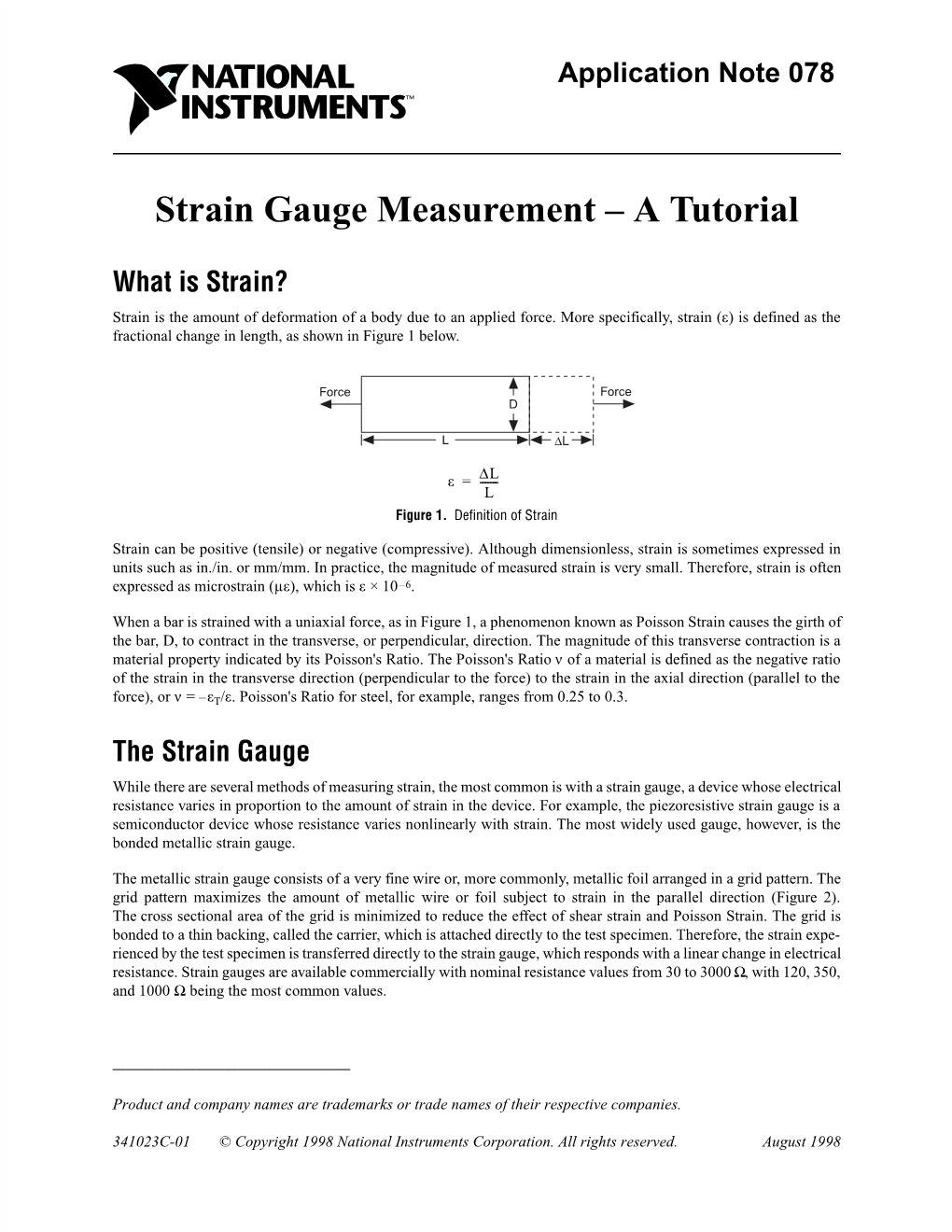 Strain Gauge Measurement – a Tutorial
