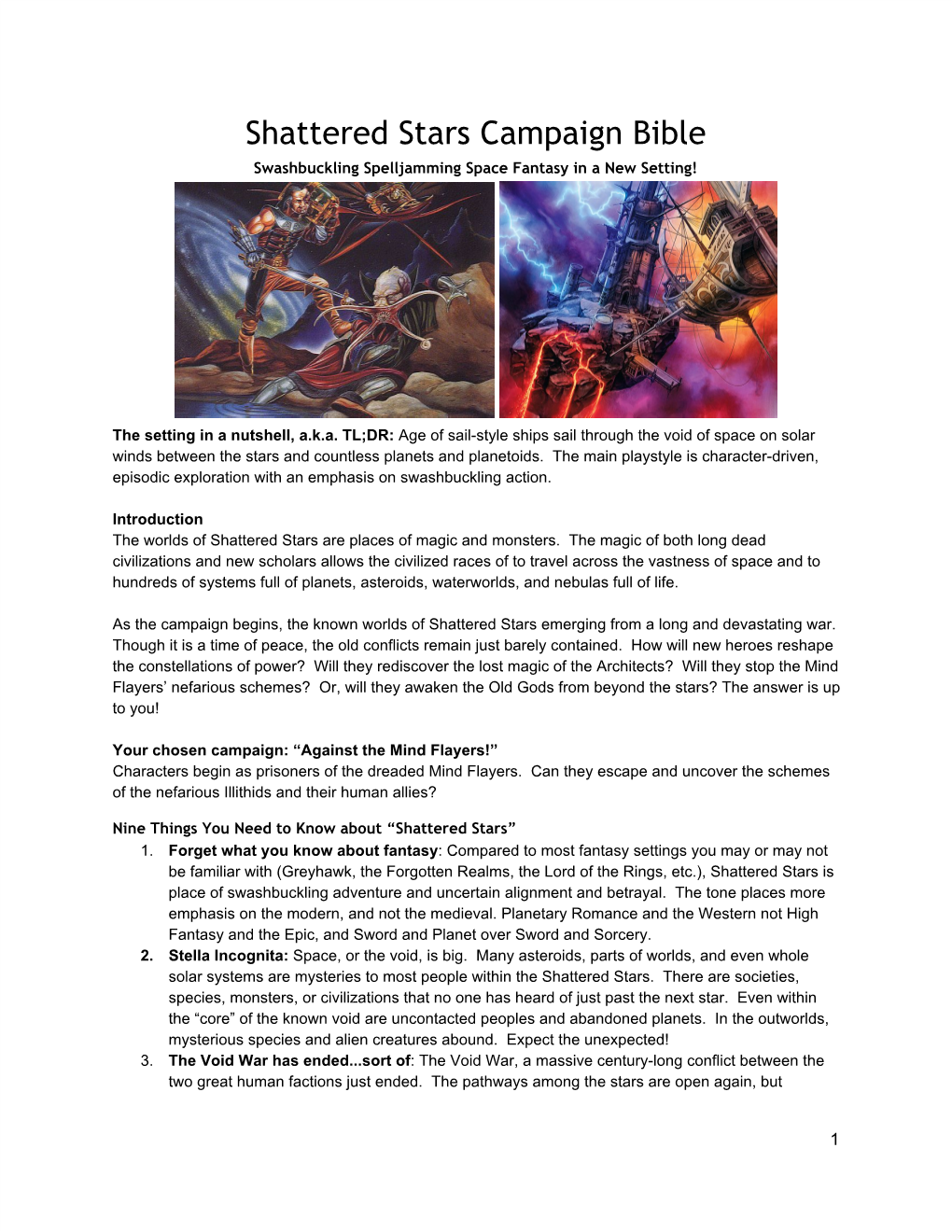 Shattered Stars Campaign Bible Swashbuckling Spelljamming Space Fantasy in a New Setting!