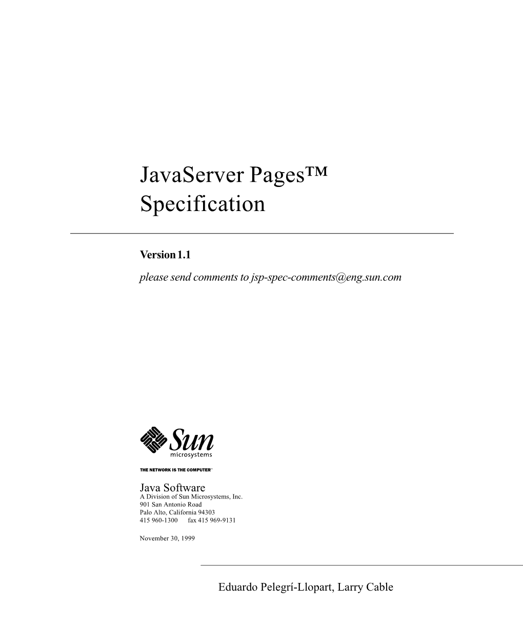 Javaserver Pages™ Specification