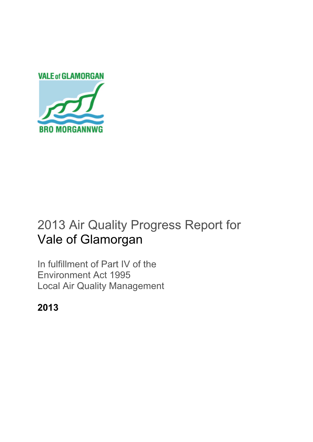 2013 Air Quality Progress Report for Vale of Glamorgan