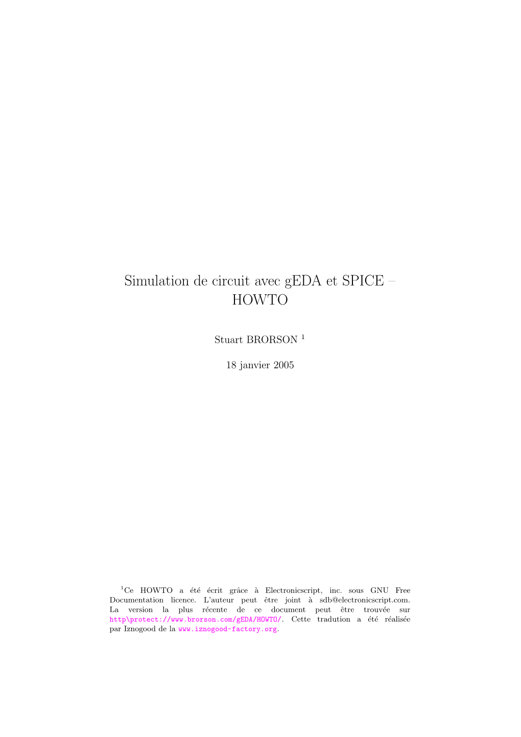 Simulation De Circuit Avec Geda Et SPICE – HOWTO