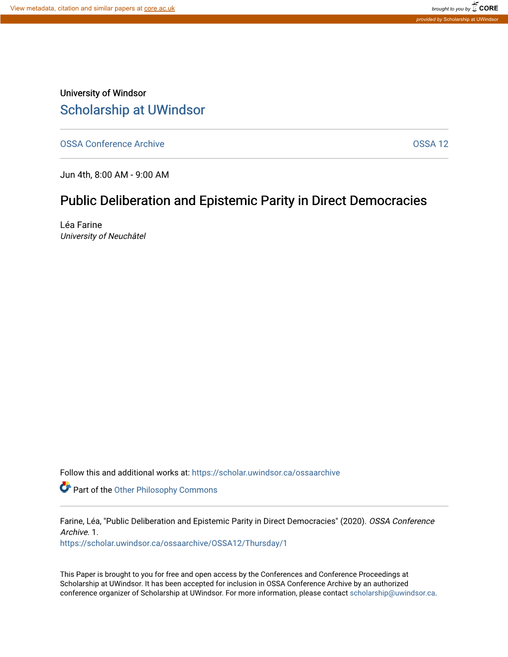 Public Deliberation and Epistemic Parity in Direct Democracies