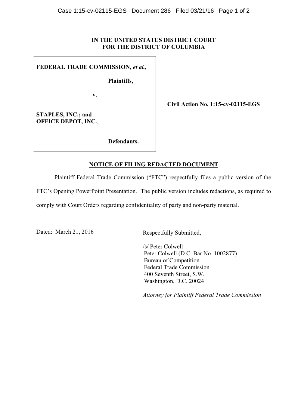 Opening Statement of Plaintiff Federal Trade Commission [Redacted