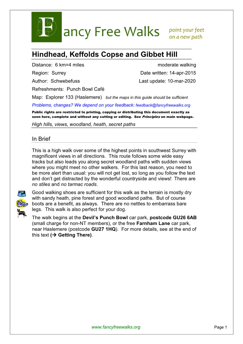 Hindhead, Keffolds Copse and Gibbet Hill