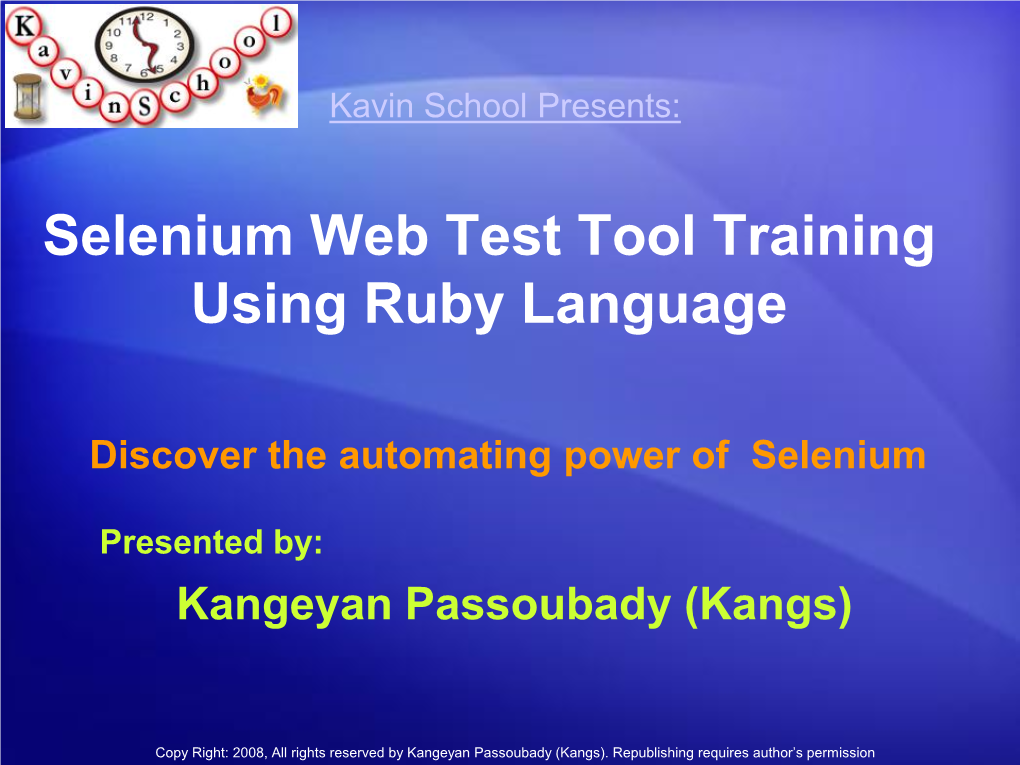 Selenium Tutorial