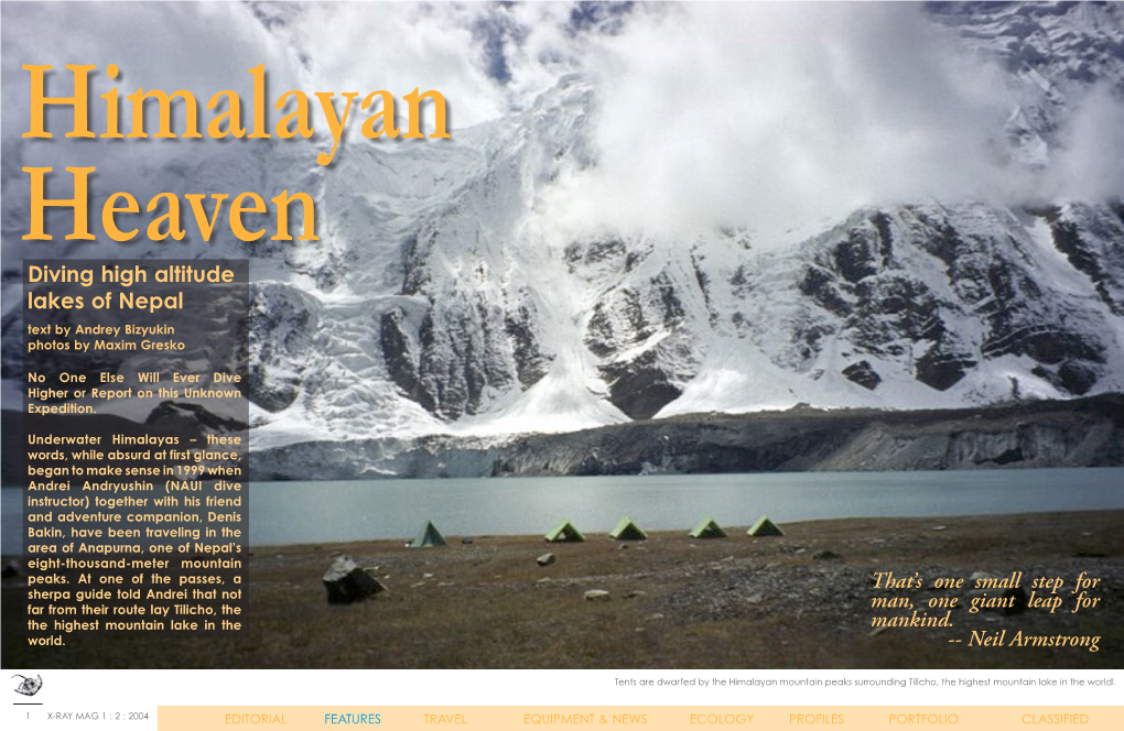 Diving High Altitude Lakes of Nepal That's One Small Step