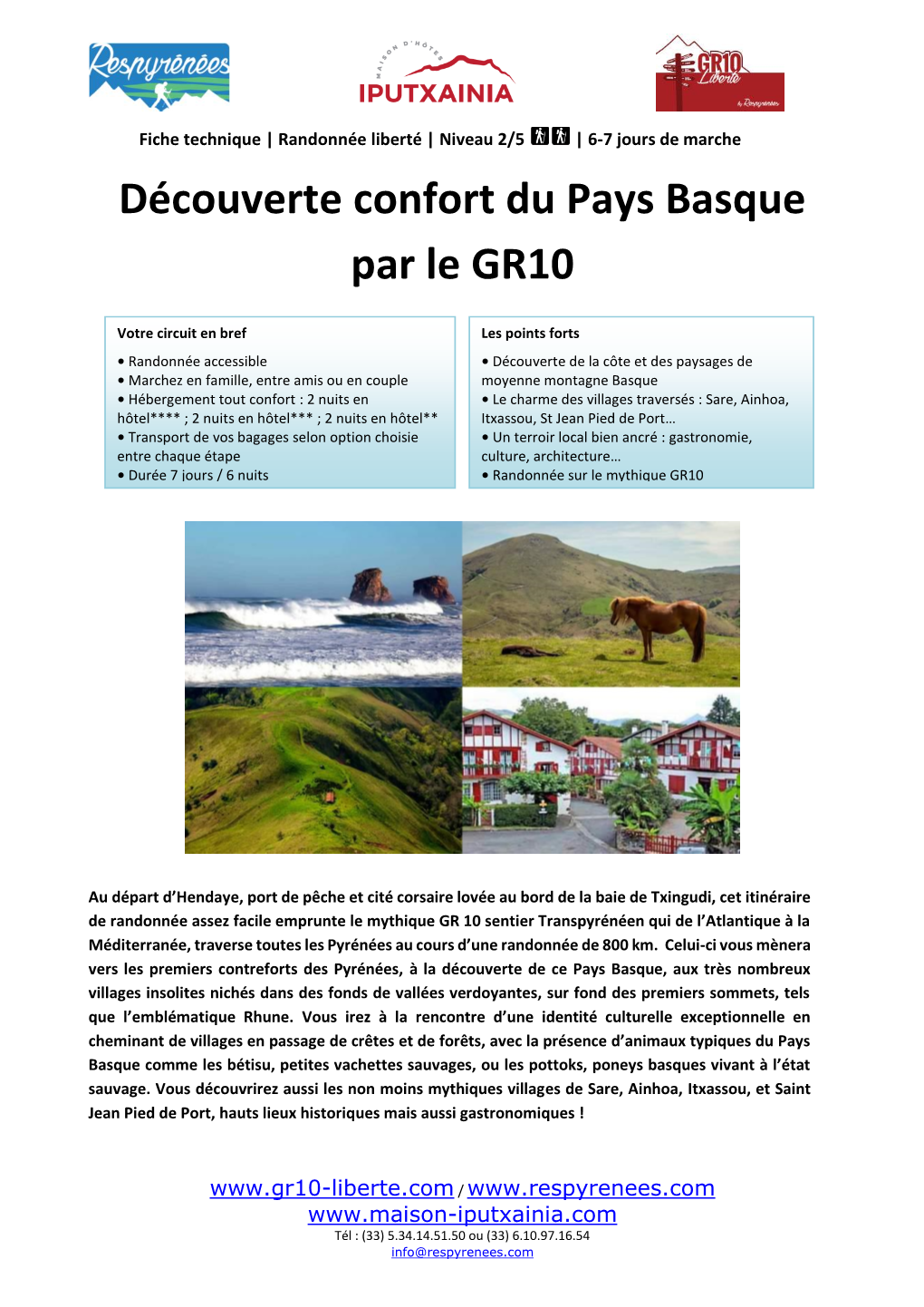 Découverte Confort Du Pays Basque Par Le GR10