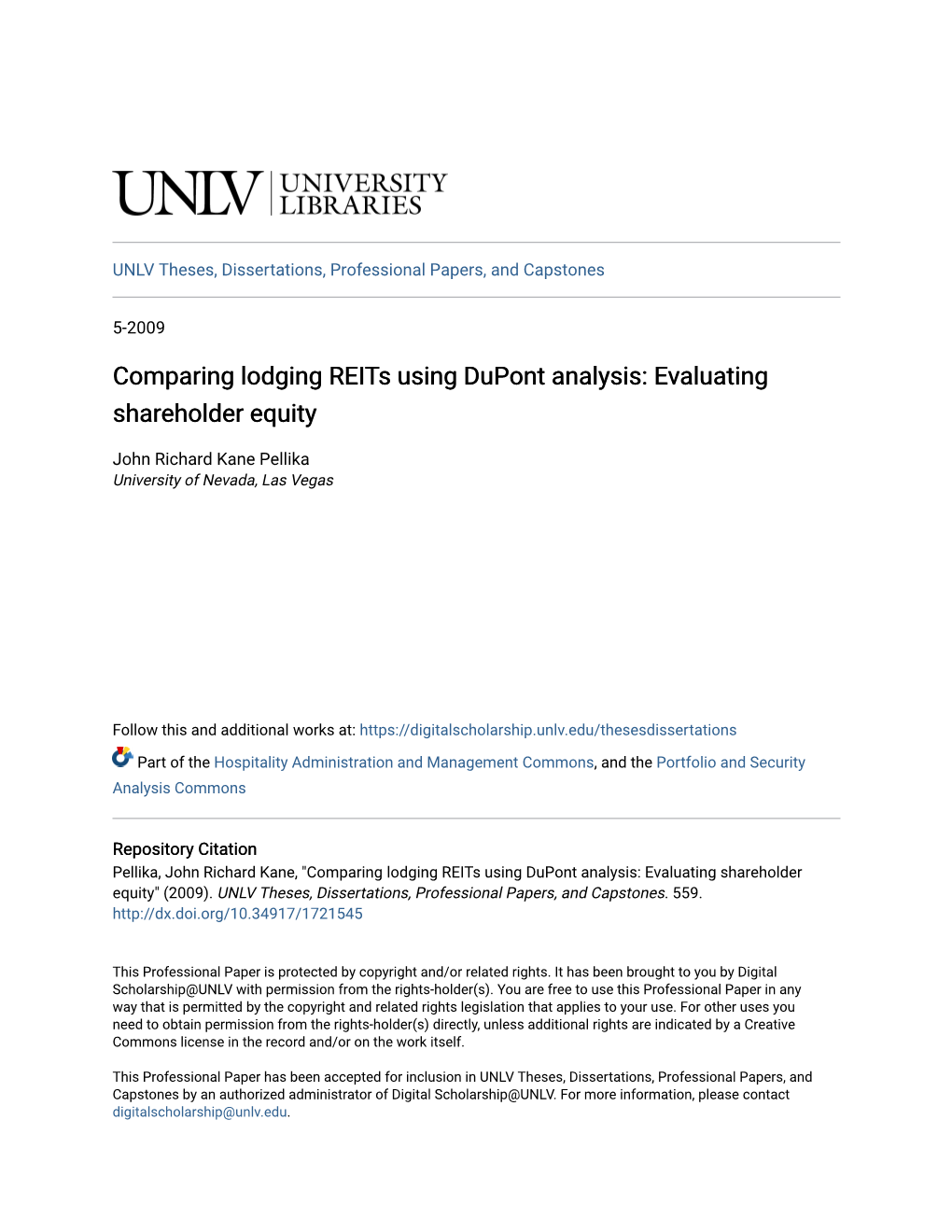 Comparing Lodging Reits Using Dupont Analysis: Evaluating Shareholder Equity
