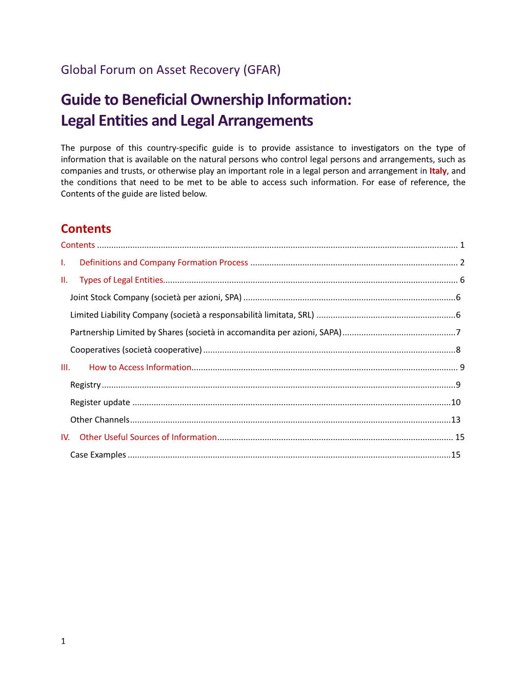 Guide to Beneficial Ownership Information: Legal Entities and Legal Arrangements