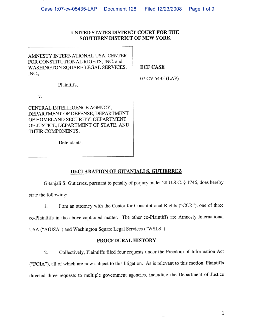 Case 1:07-Cv-05435-LAP Document 128 Filed 12/23/2008 Page 1 of 9