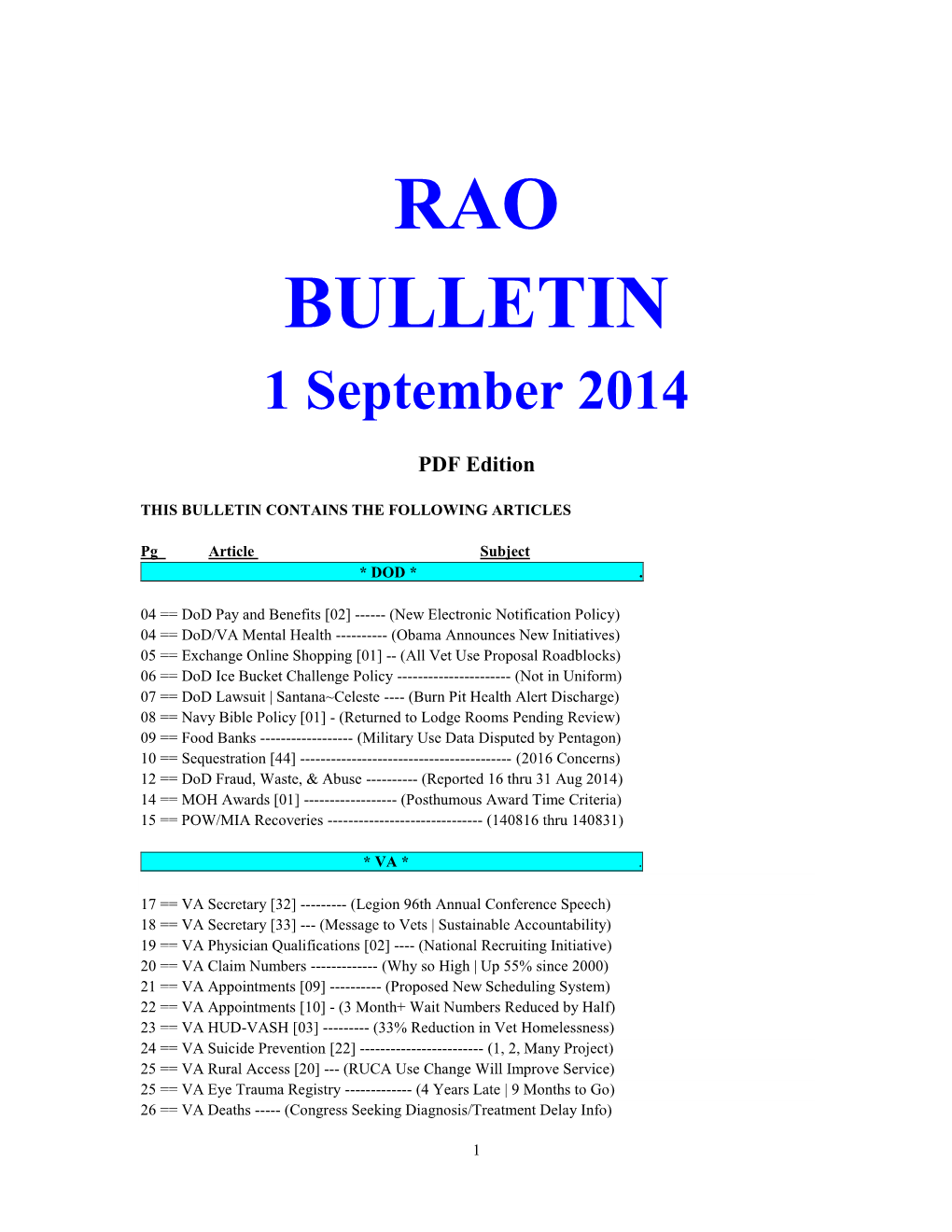 Bulletin 140901