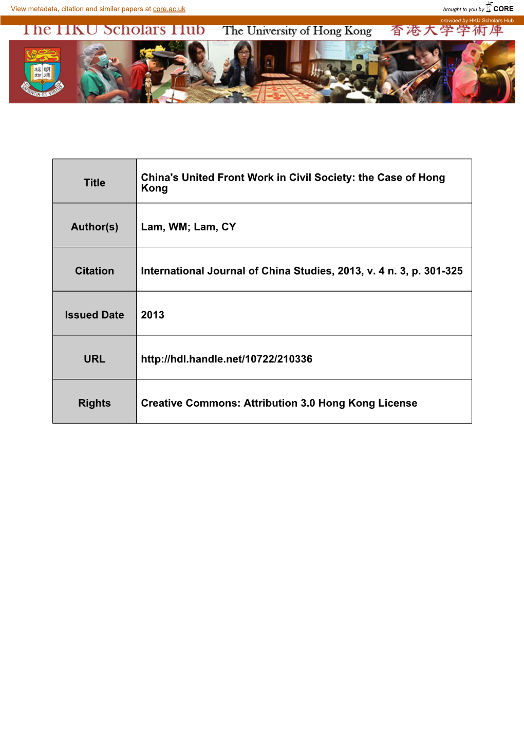 Title China's United Front Work in Civil Society