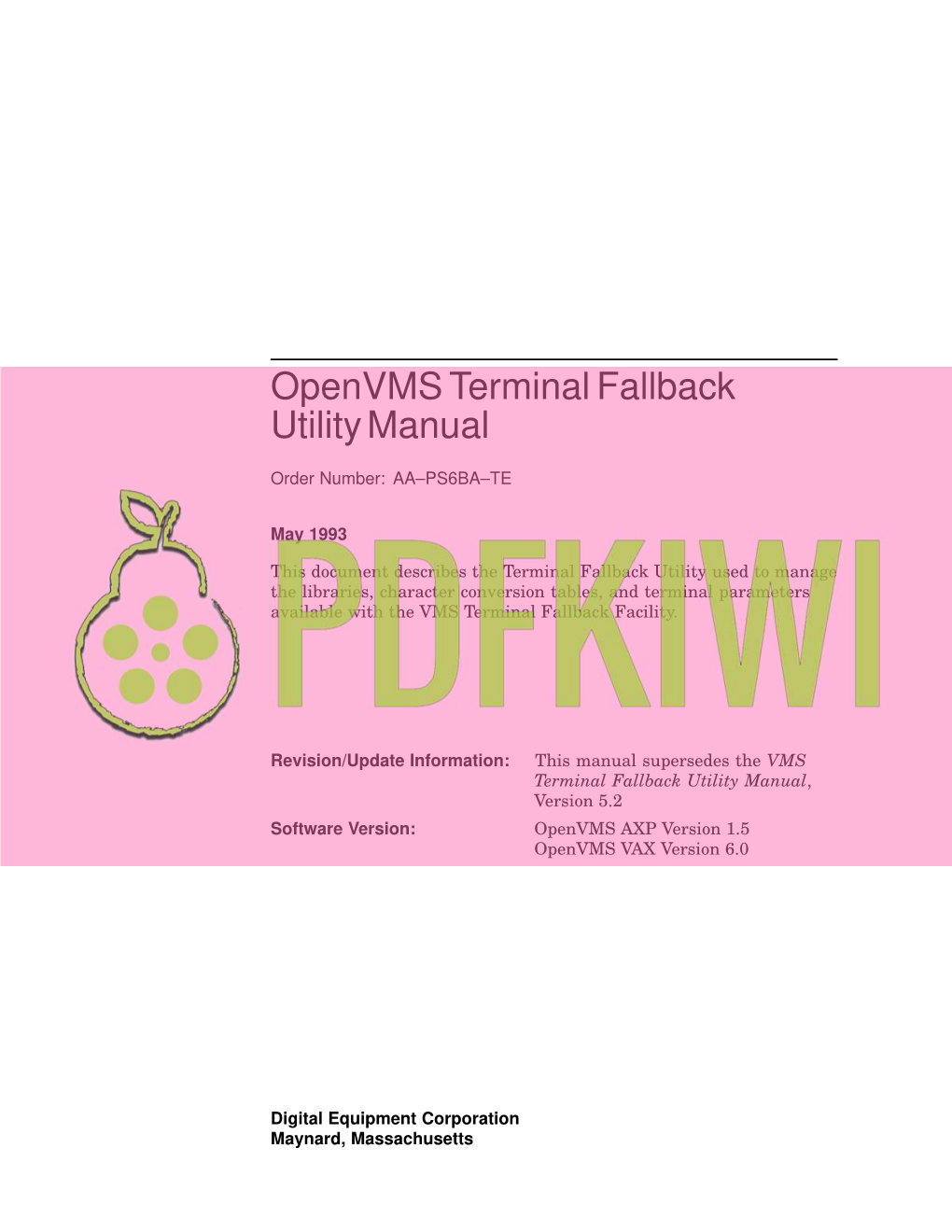 Openvms Terminal Fallback Utility Manual