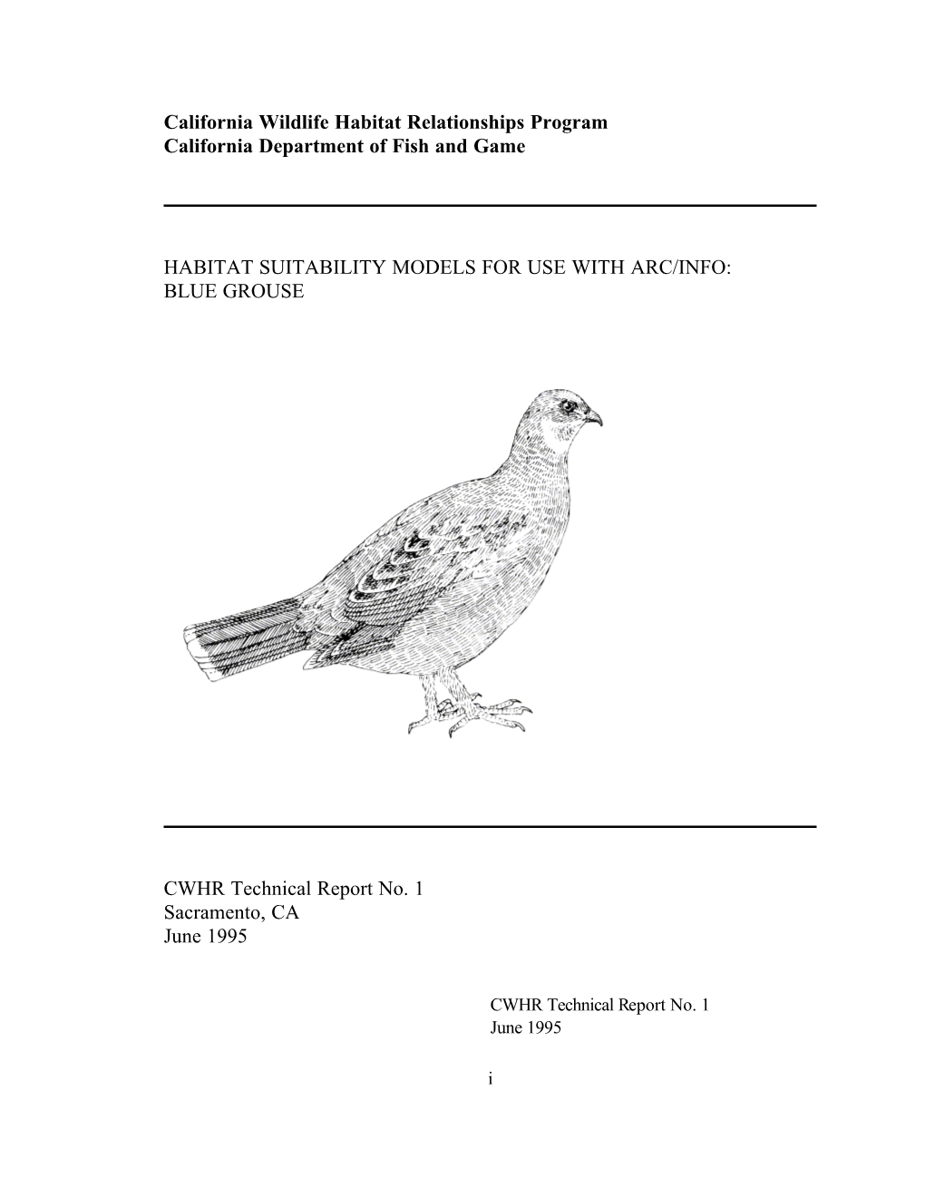 Habitat Suitability Model for Sooty Grouse