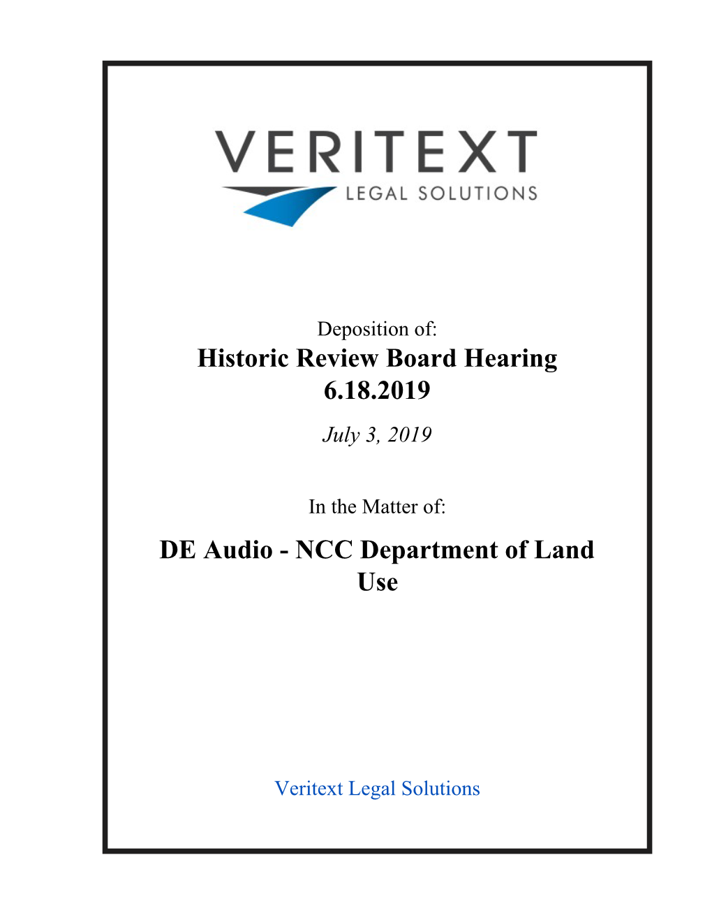 Historic Review Board Hearing 6.18.2019 DE Audio