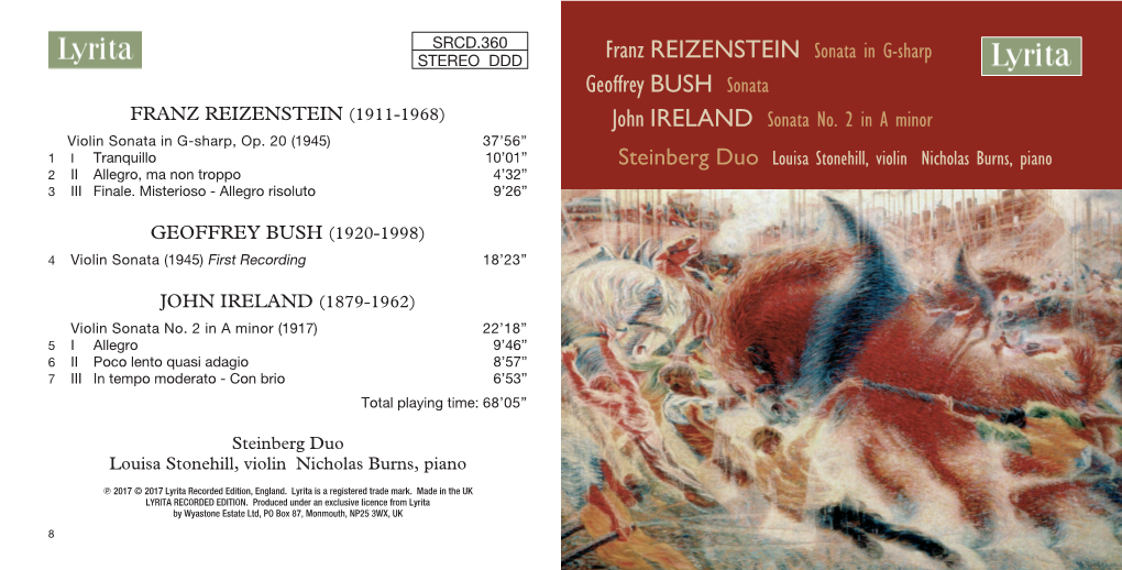 Franz REIZENSTEIN Geoffrey BUSH John IRELAND