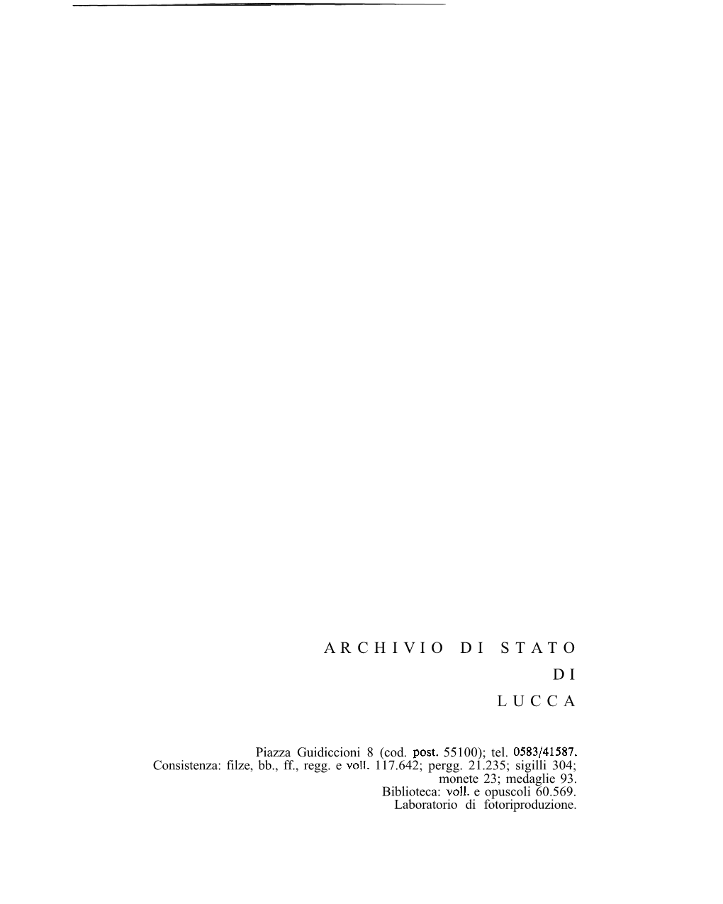 Archivio Di Stato D I Lucca