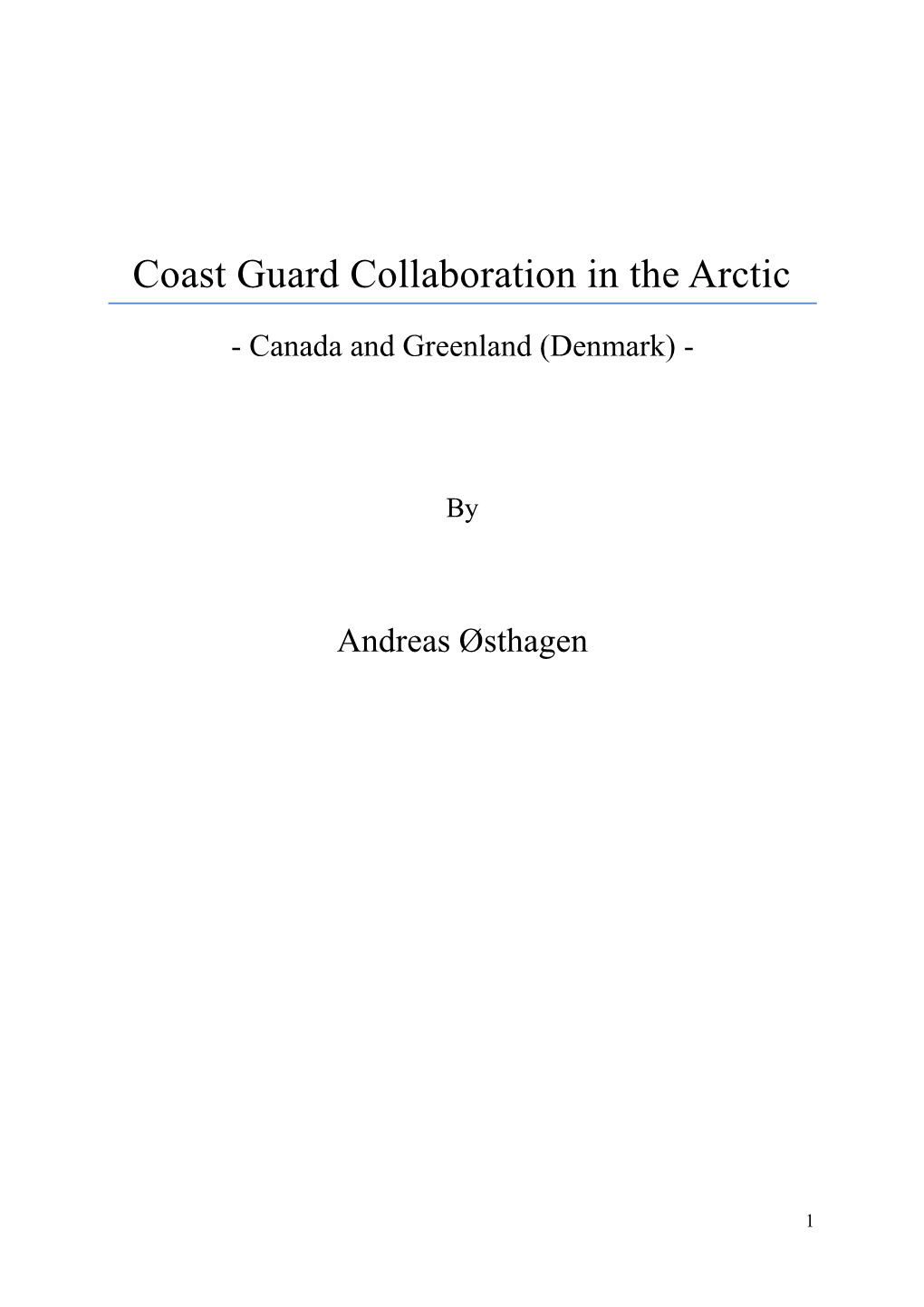 Coast Guard Collaboration in the Arctic