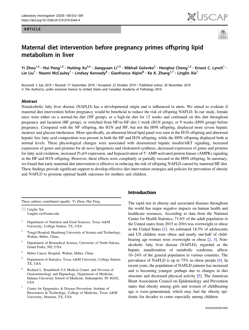 Maternal Diet Intervention Before Pregnancy Primes Offspring Lipid Metabolism in Liver