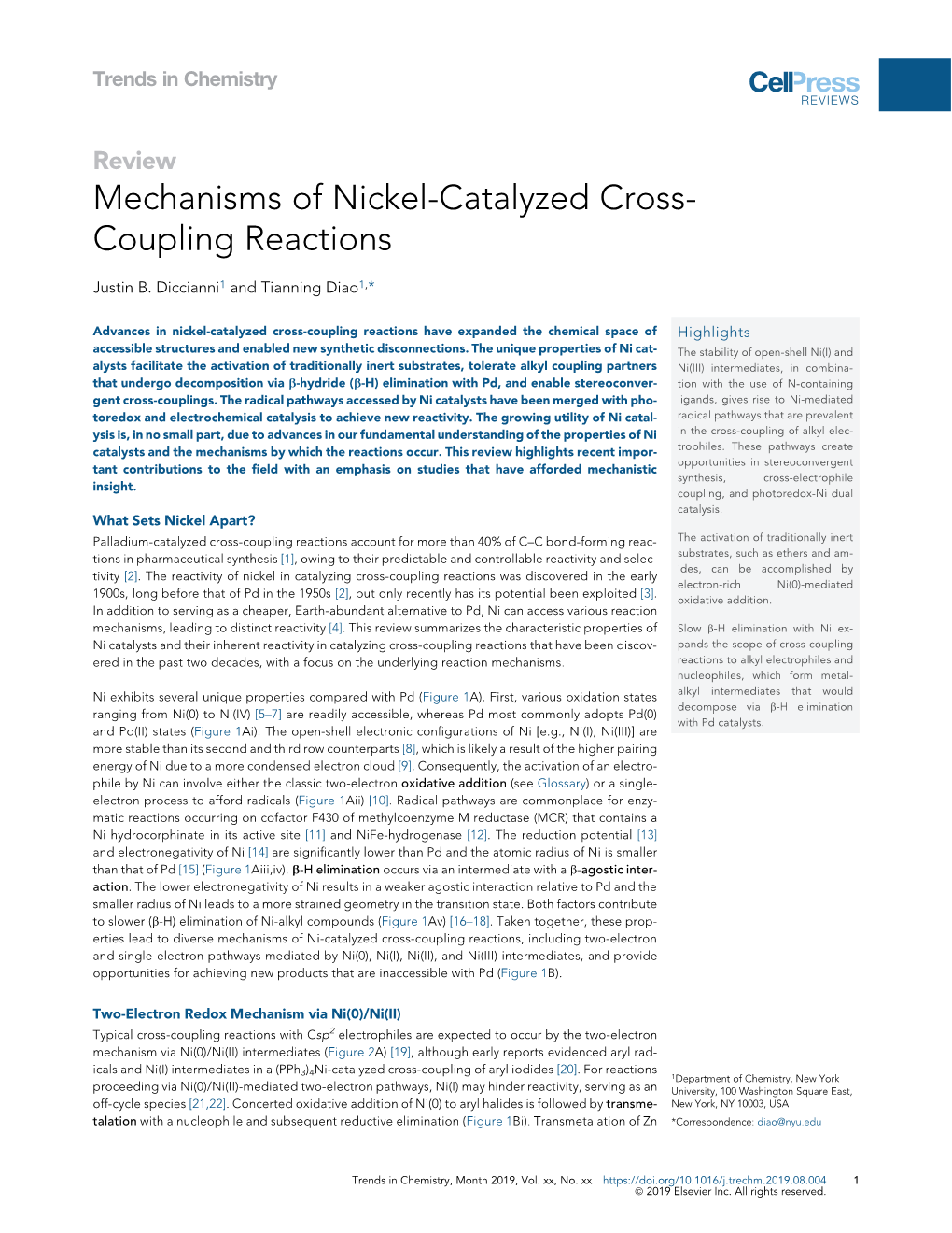 14. Mechanisms of Nickel-Catalyzed Cross Coupling Reactions