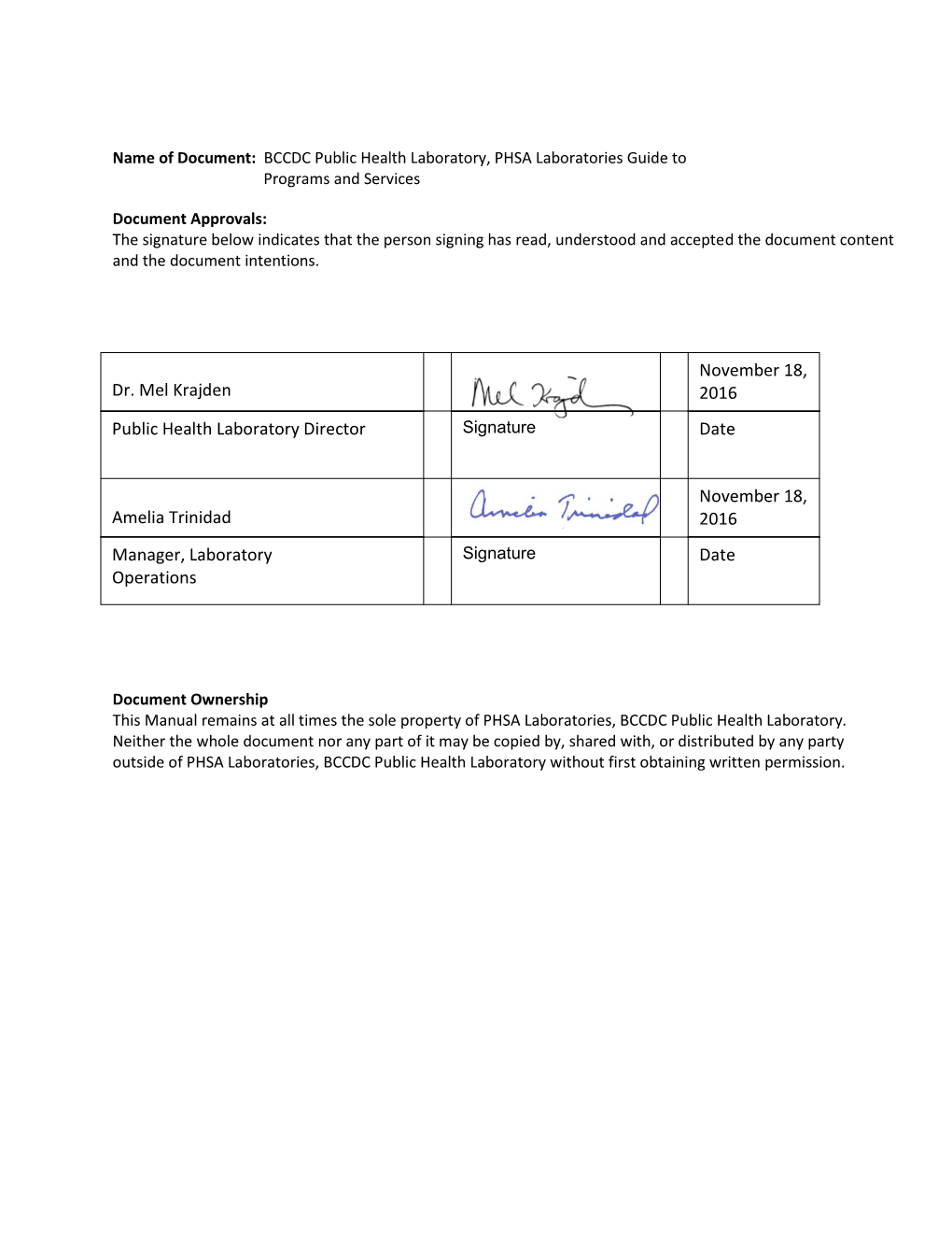 Manual of Services Committee 2006