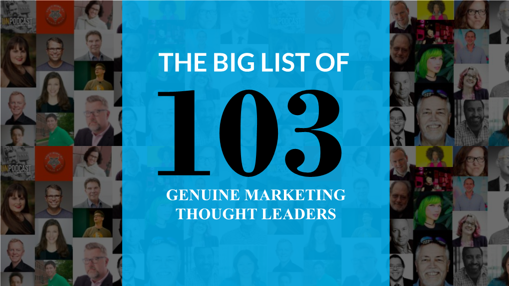 Genuine Marketing Thought Leaders 2