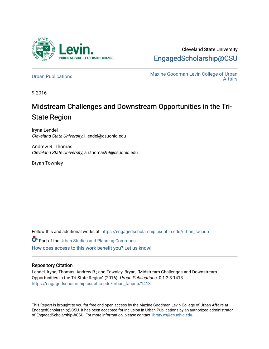 Midstream Challenges and Downstream Opportunities in the Tri- State Region