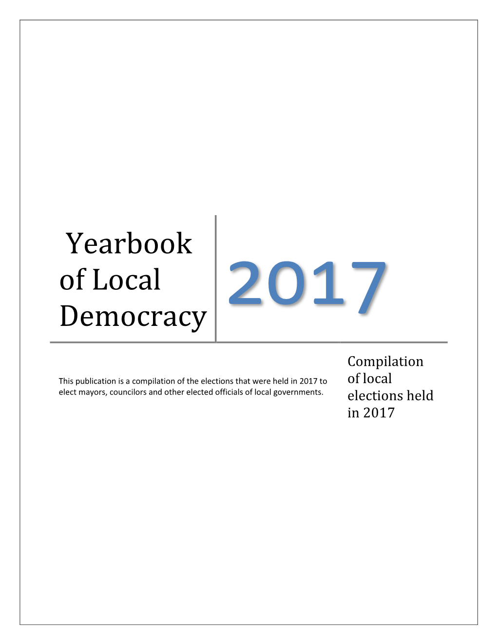 Yearbook of Local Elections in 2017