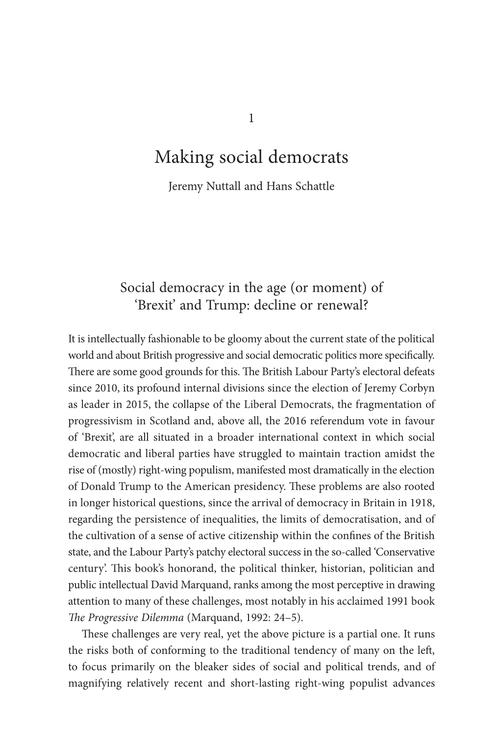 Making Social Democrats