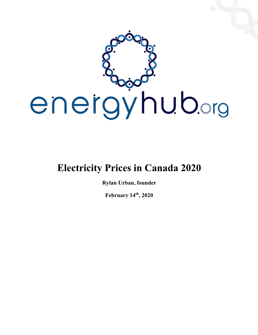 Electricity Prices in Canada 2020