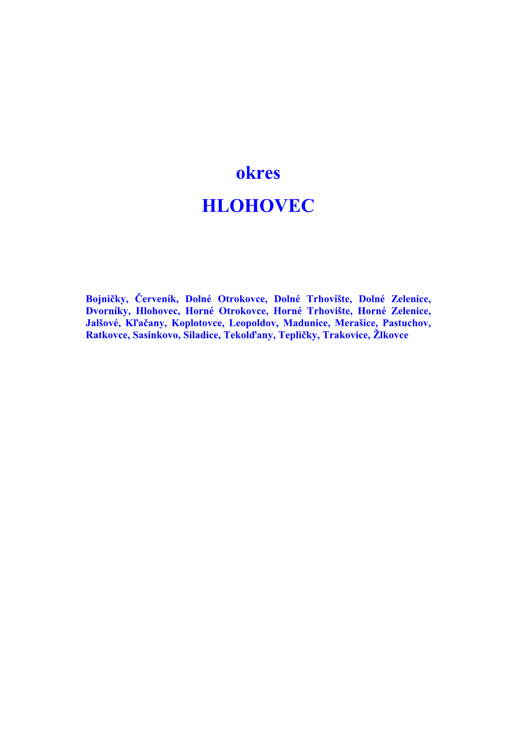 Okres HLOHOVEC